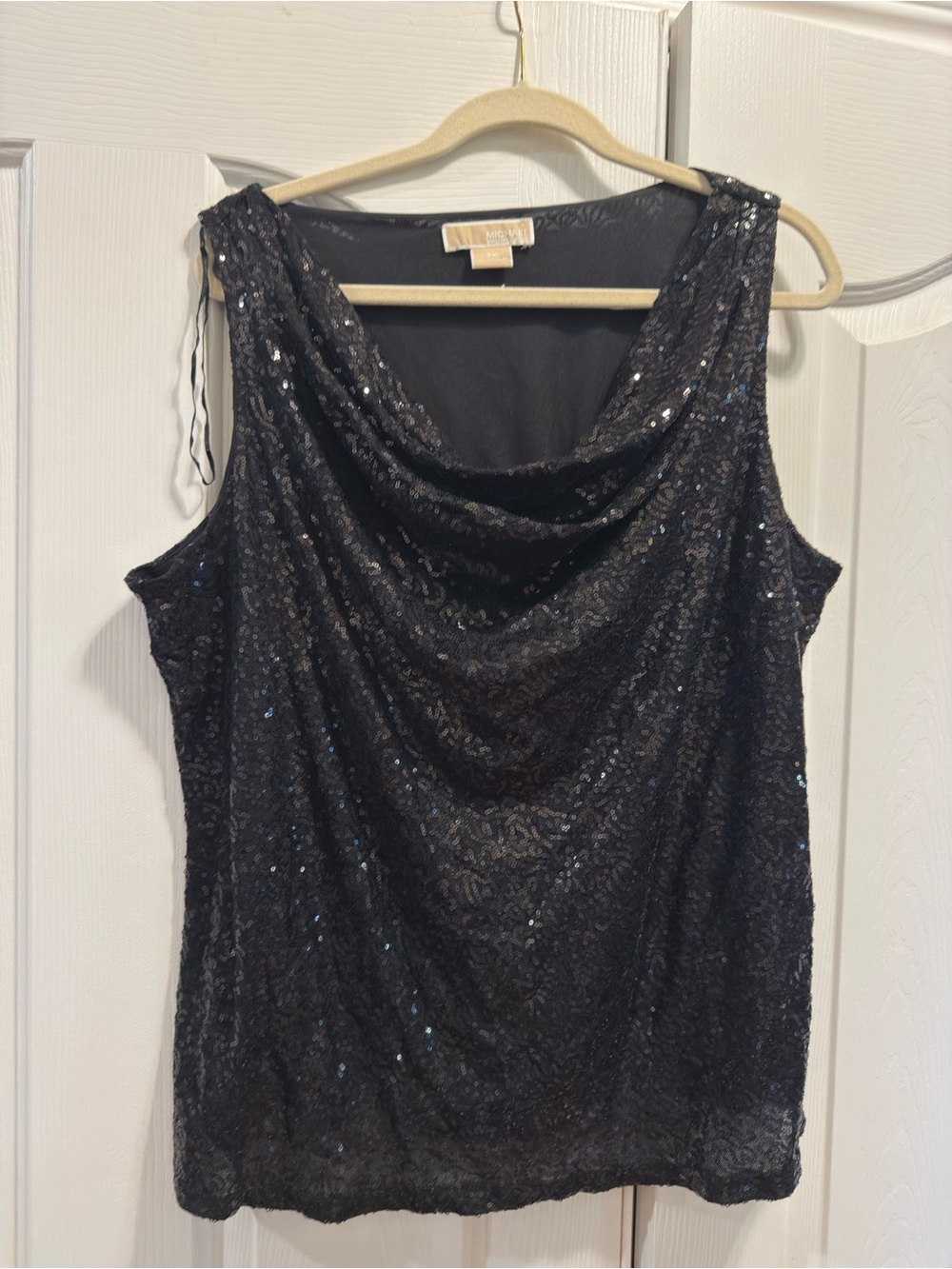 MICHAEL Michael Kors Black Sequin Lace Shell Top